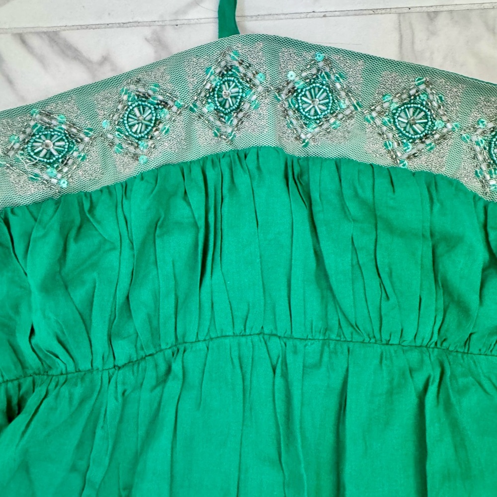 BCBGMaxAzria Vibrant Green Dress with Beading